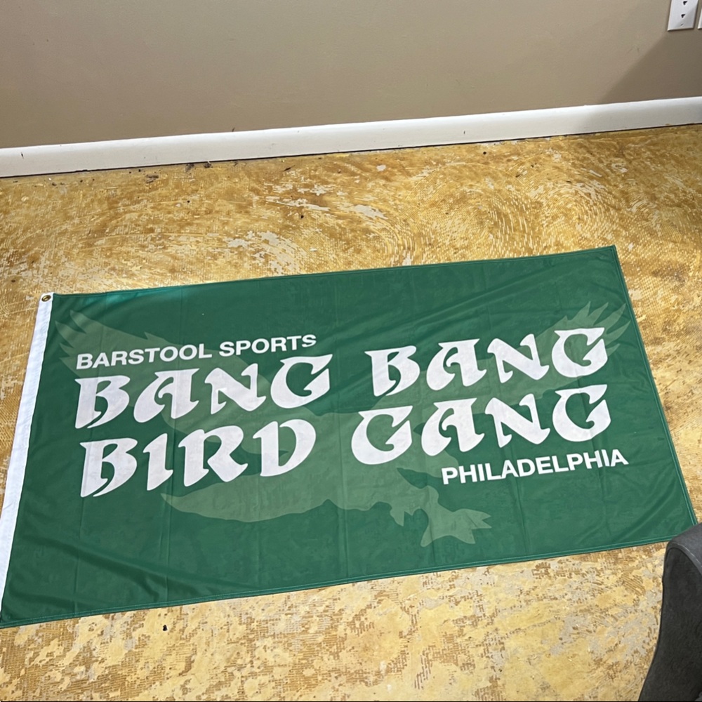 Philadelphia Eagles X Barstool Sports Bang Bang Birdgang Flag (No Longer Sold)